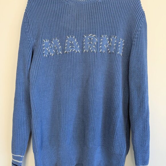 AUTH MARNI SWEATER Men Pullover Jumper Size 46 Blue MSRP $1,071 - Picture 8 of 16